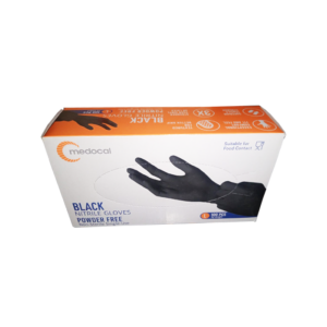Black Powder Free Nitrile Gloves - Large
