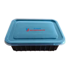 5x7 1000ml Black Container With Lid (pack of 250 pcs)